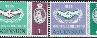 1965  Ascension Island.  SG.89-90  International Co-operation Year.  set 2 values U/M (MNH)