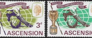 1966  Ascension Island.  SG.95-6   World Cup Football Championships.  set 2 values U/M (MNH)