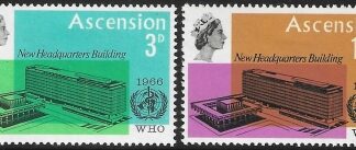 1966  Ascension Island.  SG.97-8  Inauguration of WHO Headquarters. set 2 values U/M (MNH)