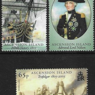 2005  Ascension Island.  SG.937-9  Bicentenary of Battle of Trafalgar (2nd series)  set 3 values U/M (MNH)