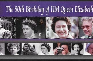2006  Ascension Island.  MS.949  80th Birthday of Queen Elizabeth II  mini sheet U/M (MNH)