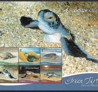 2015  Ascension Island MS1220 Green Turtles Mini Sheet U/M (MNH)
