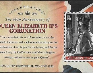 2013 Ascension Island MS1167 60th Anniversary of the Coronation Mini Sheet U/M (MNH)
