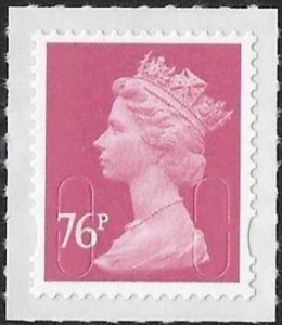 U2927  76p bright rose  'M12L'   DLR   U/M (MNH)