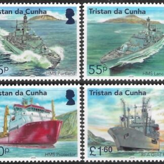 2018 Tristan Da Cunha. SG.1222-5 Visiting Navy Ships. set 4 values U/M (MNH)