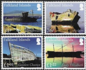 2018 Falkland Islands.  SG.1393-6  Wrecks part 2.  set 4 values U/M (MNH)