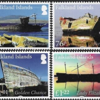 2018 Falkland Islands.  SG.1393-6  Wrecks part 2.  set 4 values U/M (MNH)