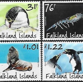 2018 Falkland Islands.  SG.1397-400  Penguins, Preditors & Prey part 5. set 4 values U/M (MNH)