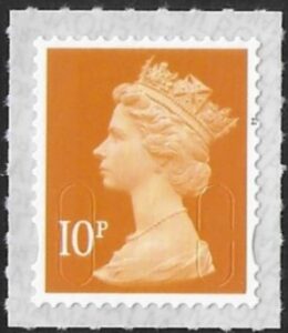 U2923 10p dull orange M18L SBP L/s Walsall (ISP) U/M (MNH)