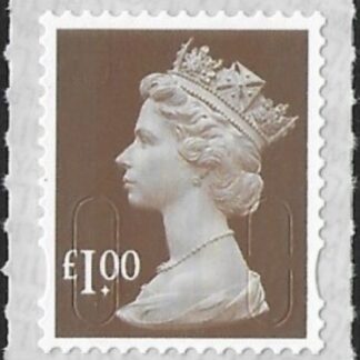 U2934  £1.00 bistre brown  M18L SBP L/s  Walsall (ISP) U/M (MNH)