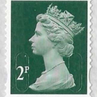 U2921  2p deep green 2B  M18L SBP L/s  Walsall U/M (MNH)