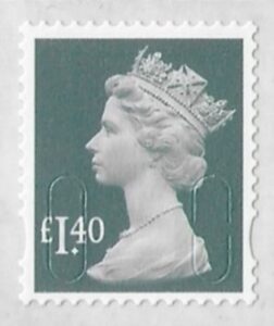 U2941  £1.40  grey green  'M17L'   plain backing   DLR   U/M (MNH)