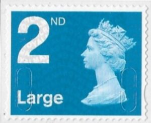 U3032 2nd Large bright blue MFIL MA14 Walsall U/M (MNH)