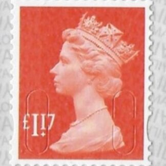 U2937  £1.17  2B orange red.  'M17L'  SBP  L/s  DLR  U/M (MNH)