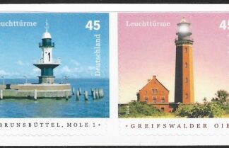 2005  Germany. SG.3366a-7  Lighthouses  2values S/Adhesive  ex booklet U/M (MNH)