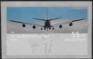 2008 Germany.  SG.3546  Welfare Aircraft  S/Adhesive ex coil. U/M (MNH)