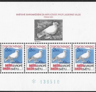 1983 Czechoslovakia  MS.2684  World Peace mini sheet. U/M (MNH)