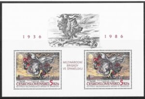 1986 Czechoslovakia MS.2849 50th Anniv. of Formation of Int. Brigades in Spain. U/M (MNH)
