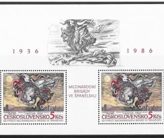 1986 Czechoslovakia  MS.2849 50th Anniv. of Formation of Int. Brigades in Spain. U/M (MNH)