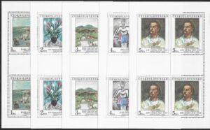 1987 Czechoslovakia SG.2904-8 Art 21st series set 5 sheetlets U/M (MNH)