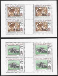 1985 Czechoslovakia SG.2793-4 Historic Bratistlava 9th Series in sheetlets of 4 U/M (MNH)