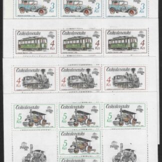 1987  Czechoslovakia  SG.2880-4 Prague 88 Int. Stamp Exhibition 5 values in sheetlets of 8  U/M (MNH)