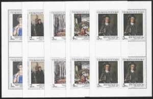 1985 Czechoslovakia SG.2810-14 Art 19th series set of 5 in sheetlets of 4 U/M (MNH)