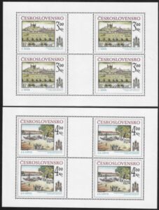 1980  Czechoslovakia  SG.2545-6  Historic Bratislava 4th issue 2 values in sheetlets of 4 U/M (MNH)