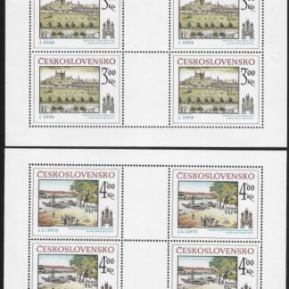 1980  Czechoslovakia  SG.2545-6  Historic Bratislava 4th issue 2 values in sheetlets of 4 U/M (MNH)