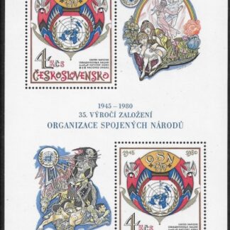 1980 Czechoslovakia  MS.2532  35th Anniv. United Nations  U/M (MNH)