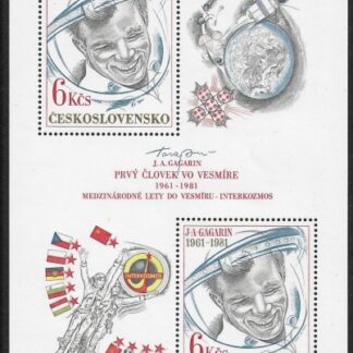 1981 Czechoslovakia  MS2570  20th Anniv. of First Manned Space Flight. U/M (MNH)