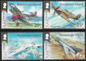 2018 Ascension SG.1286-9 Centenary of RAF set 4 values U/M (MNH)