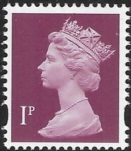 Y1667  1p 2B crimson.  blue fluor Harrison U/M (MNH)