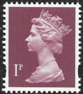 Y1667  1p 2B crimson. blue fluor. ex sheet. Enschéde   U/M (MNH