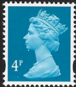Y1669  4p  2B new blue. blue flour ex sheet.  Har/DLR   U/M (MNH)