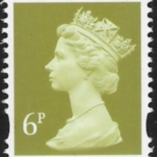 Y1671  6p 2B  yellow-olive blue fluor. ex sheet Harrison  U/M (MNH)