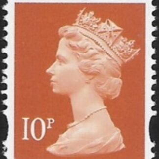 Y1676  10p 2B dull orange.blue fluor ex sheet  Harrison   U/M (MNH)