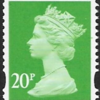 Y1685  20p CB bright green,  blue fluor ex FH42 Questa  U/M (MNH)