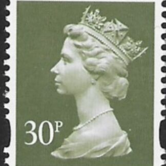 Y1694  30p 2B  deep olive-grey. blue fluor ex sheet  Enschede  U/M (MNH)