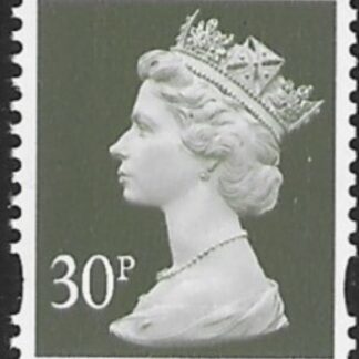 Y1694  30p 2B  deep olive grey.  blue fluor. ex GGA1-2 Walsall  U/M (MNH)