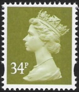 Y1697  34p 2B  yellow-olive. blue fluor ex  sheet   DLR   U/M (MNH)