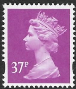 Y1703  37p  2B bright mauve. blue fluor ex sheet.  Enschede   U/M (MNH)