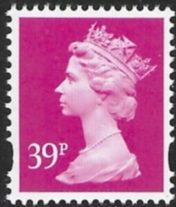 Y1708  39p  2B  bright magenta. blue fluor. ex sheet.  Enschede  U/M (MNH)