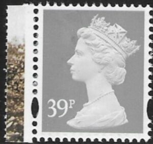 Y1709  39p 2B  grey. blue fluor ex DX34 Walsall U/M (MNH)
