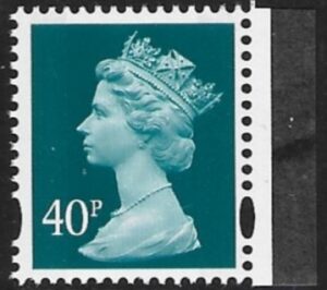 Y1711  40p 2B  turquoise blue. blue fluor. ex DX36 Enschede U/M (MNH