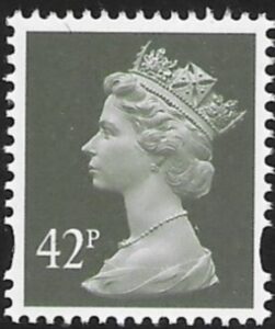 Y1715  42p  2B  deep olive-grey. blue fluor ex sheet. DLR  U/M (MNH)