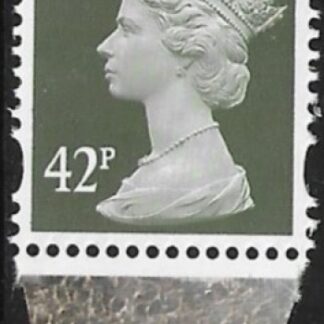 Y1715  42p 2B  deep olive-grey. blue fluor ex DX34 Walsall. U/M (MNH)