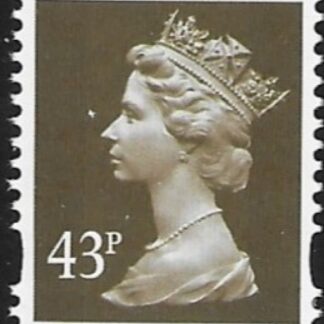 Y1716  43p  2B deep olive-brown. blue fluor. ex sheet  Enschede   U/M (MNH)
