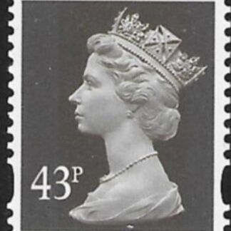 Y1717  43p  2B sepia. blue fluor ex coil.  Harrison   U/M (MNH)