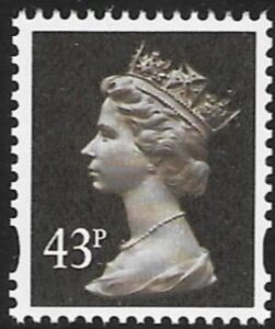 Y1717  43p 2B  deep sepia. blue fluor. ex sheet Harrison  U/M (MNH)